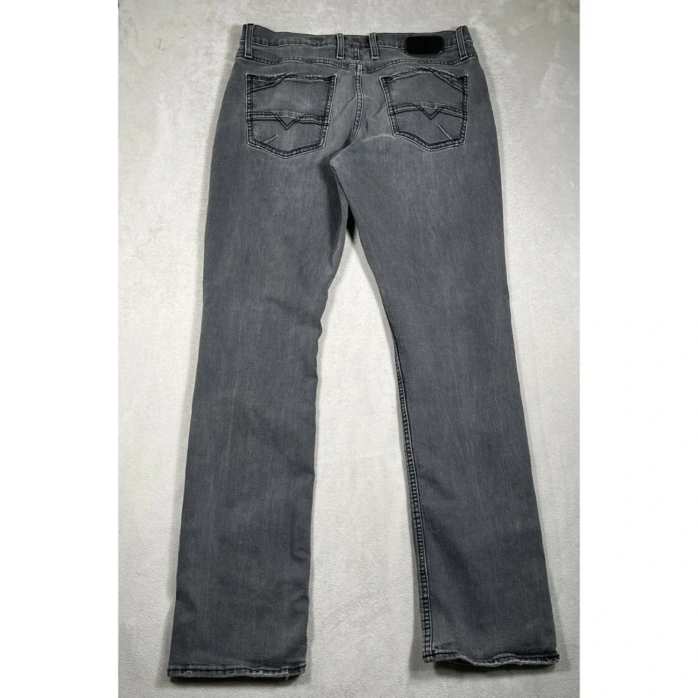 BKE Jake Jeans Mens 34x33 Straight Denim Gray Denim Stretch Medium Wash